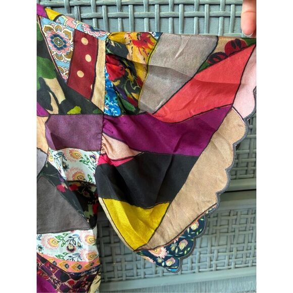 NWOT JOHNNY WAS scalloped Eloise Silk Top In Multicolor, Small $255 F14 - Picture 6 of 11